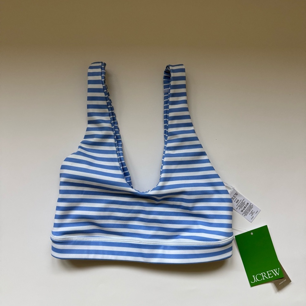 Jcrew reversible stripe sports bra NWT